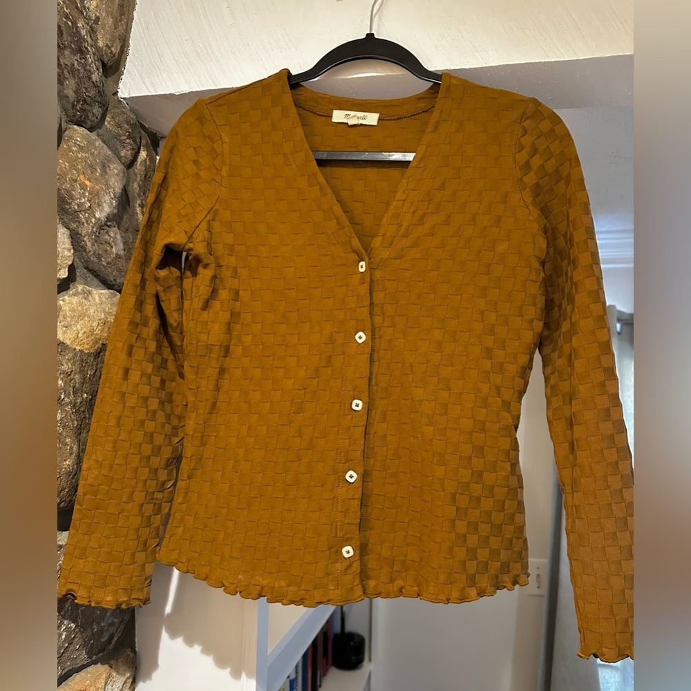 Madewell Chess Check Classic V-Neck Cardigan. Excellent condition. Size XS. - Picture 4 of 10